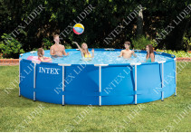 28240 Каркасный бассейн Intex METAL FRAME 457x84см +фильтр-насос 2006 л.ч