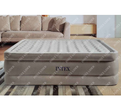 Intex 64428 Надувная кровать двуспальная с встроенным насосом,  152х203х46см