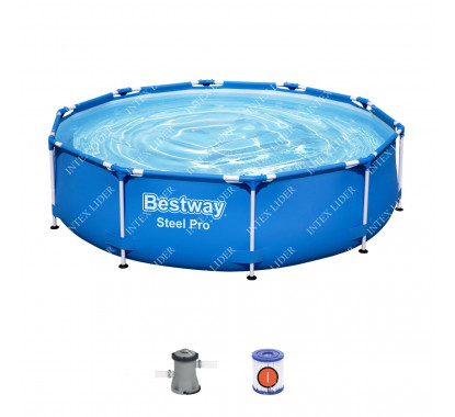 56679 Bestway Круглый каркасный бассейн 305х76см + фильтр-насос