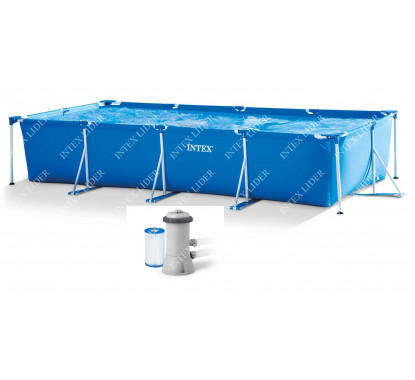 28274 Прямоугольный каркасный бассейн Intex 450х220х84см + фильтр-насос 2,0 м3/ч