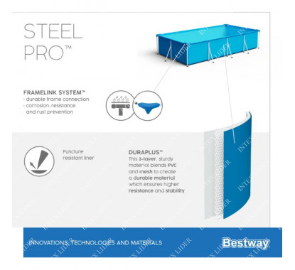 56404 Каркасный бассейн прямоугольный BestWay, 300х201х66см