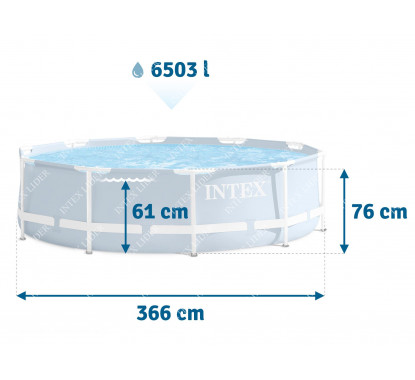 26710 Каркасный бассейн круглый INTEX Prism Frame Pool 366х76см