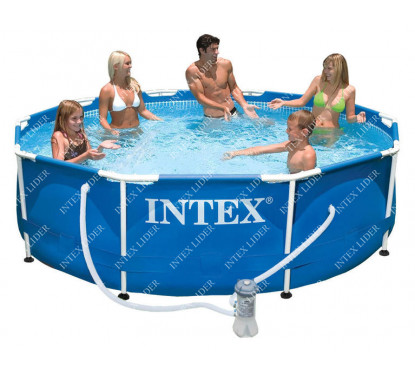 28202 Intex Каркасный бассейн круглый, 305х76см, фильтр-насос картр 1250 л/ч